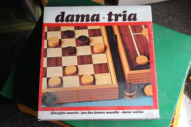 DAMA TRIA GIOCO DA TAVOLO DIDATTO PEDINE DAMA DRAU
