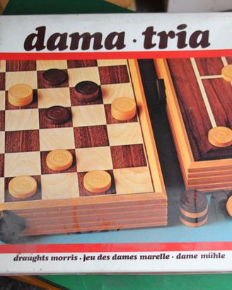 DAMA TRIA GIOCO DA TAVOLO DIDATTO PEDINE DAMA DRAU