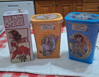 set tre scatole latta