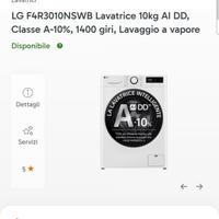 Lavatrice LG F4R3010NSWB NUOVA