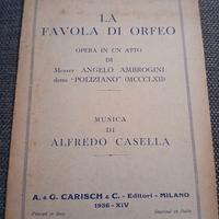 Raro Libretto d’Opera 1936 - La Favola di Orfeo 