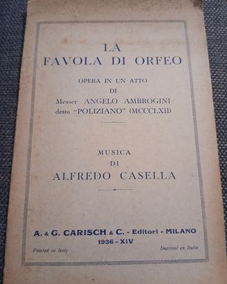 Raro Libretto d’Opera 1936 - La Favola di Orfeo 