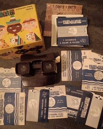 View-Master Model E vintage + scatola + 12 dischi