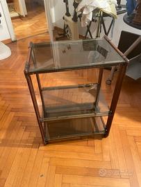 Carrello multiuso a tre ripiani di cristallo