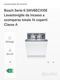 Lavastoviglie Bosch Serie 6 SMV6ECX10E