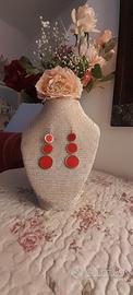 ORECCHINI PENDENTI ROSSI