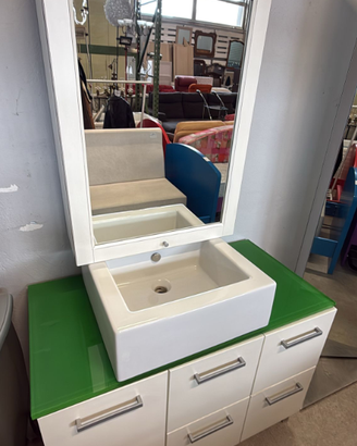 Mobile Bagno Con Specchiera,lavabo Nuovo da Esposi