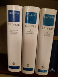 Raccolta in tre volumi Filosofi  Le Opere