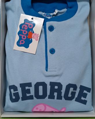 Peppa Pig Pigiama George 7 anni bimbo in caldo cot