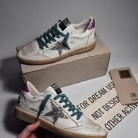 Golden Goose Ballstar Argento con tallone fuxia 39