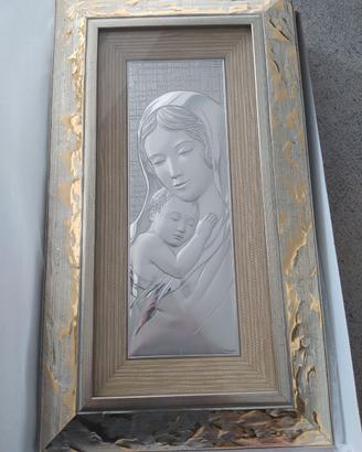 Quadro in argento "Madonna con Bambino"