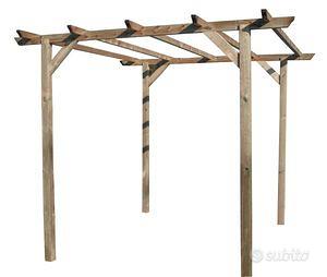GAZEBO PERGOLA NUOVO SU MISURA IN LEGNO TRATTATO
