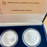 Dittico l'Europa dei Popoli Argento,925 da 5 e 10€