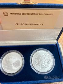 Dittico l'Europa dei Popoli Argento,925 da 5 e 10€