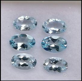 6 x acquamarina tot 2,24ct con certificato