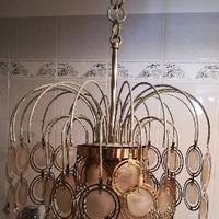 Lampadario di ottone e madreperla