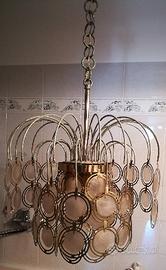 Lampadario di ottone e madreperla