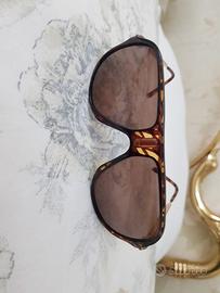 Occhiali da sole donna  originali marrone e oro 
