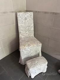 Sedia poltroncina con poggiapiedi