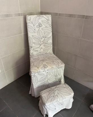 Sedia poltroncina con poggiapiedi