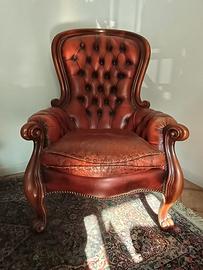 Poltrona in pelle d’epoca