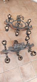 Lampadari rustico in ferro e legno da taverna 