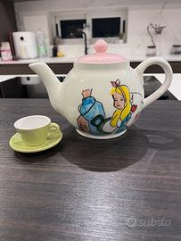 Teiera in Ceramica Alice dipinta a mano + tazzina