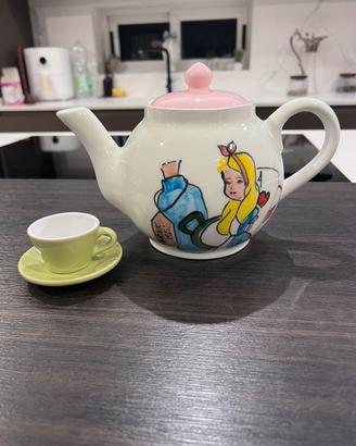 Teiera in Ceramica Alice dipinta a mano + tazzina