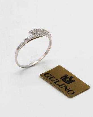 ANELLO ORO BIANCO 18 KT CON ZIRCONI E.160