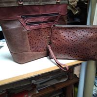 borsa in pelle+pochette