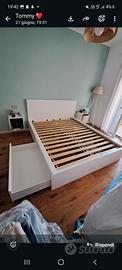 Letto IKEA MALM matrimoniale con 4 cassetti conten