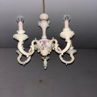Lampadario in porcellana stile Capodimonte-3 luci