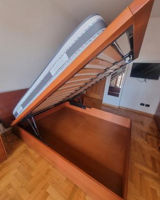 letto contenitore matrimoniale legno 