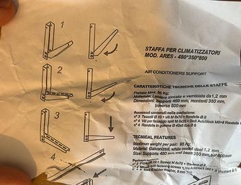 Staffa universale  climatizzatore ARES 95 kg