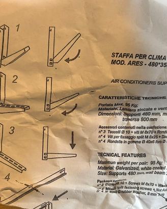 Staffa universale  climatizzatore ARES 95 kg