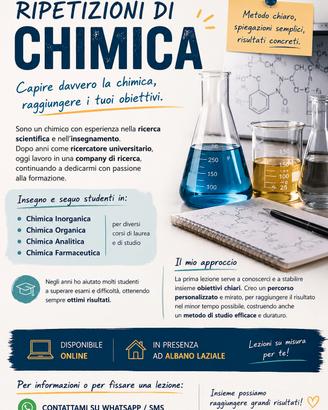 Ripetizioni chimica scuola università e test