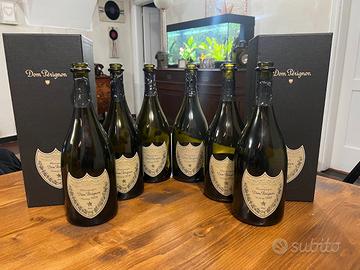 6 bottiglie di dom perignon vintage + 2 confezioni