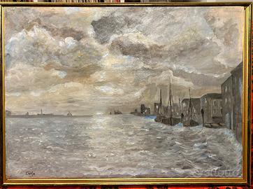 Quadro olio 50x70 raffigurante Venezia e la Laguna