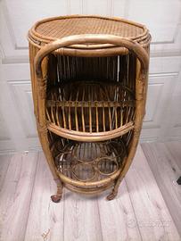 Carrello portavivande vintage bamboo Bonacina