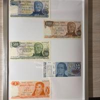 Quadro con n.5  Banconote Pesos Argentini