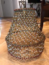 Lampadario con perline di vetro