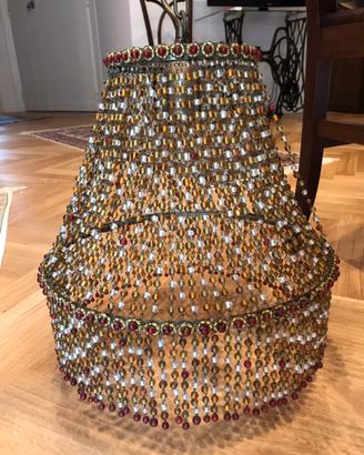 Lampadario con perline di vetro