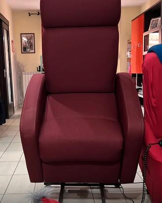 Poltrona reclinabile elettrica bordeaux