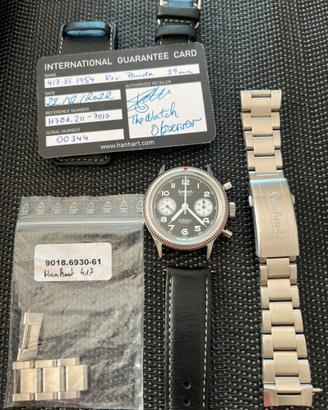 Orologio Hanhart 417 ES 1954 Flyback Reverse Panda