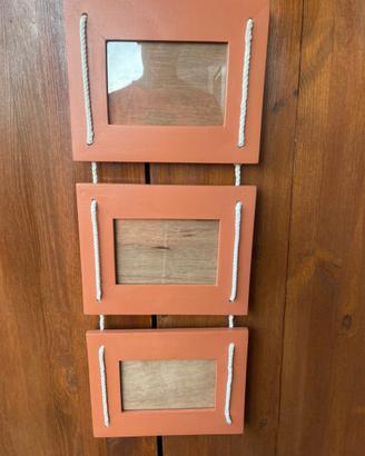 3 cornici foto da appendere in legno x foto 10x15