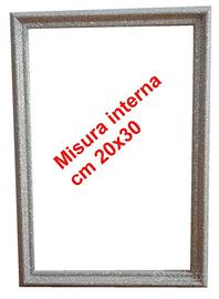 Cornice in legno con glitter argento cm 20x30