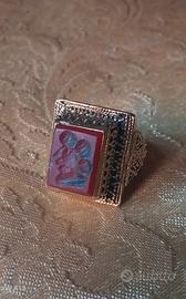 vecchio anello sigillo afghano mm 17,7 