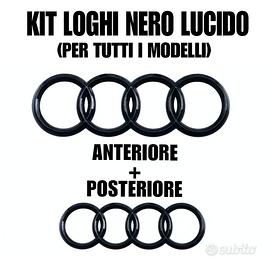 Loghi AUDI nero lucido - emblema anelli neri