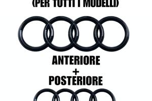 Loghi AUDI nero lucido - emblema anelli neri