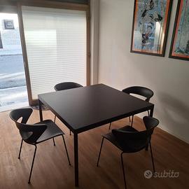 tavolo nero da ufficio + 4 sedie